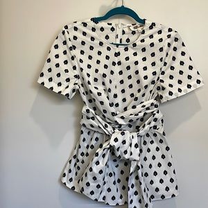 DVF cotton Peplum wrap top